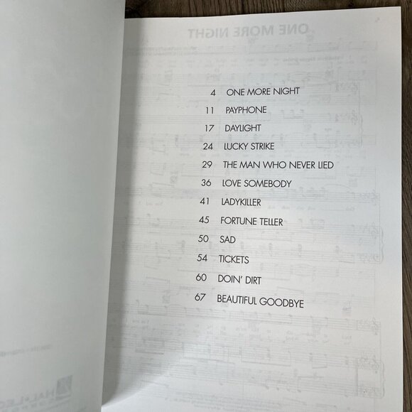 Maroon 5 Overexposed Sheet Music Piano Vocal Guitar Songbook Hal Leonard - Picture 5 of 5